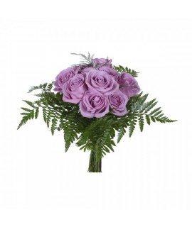 Purple roses by the dozen